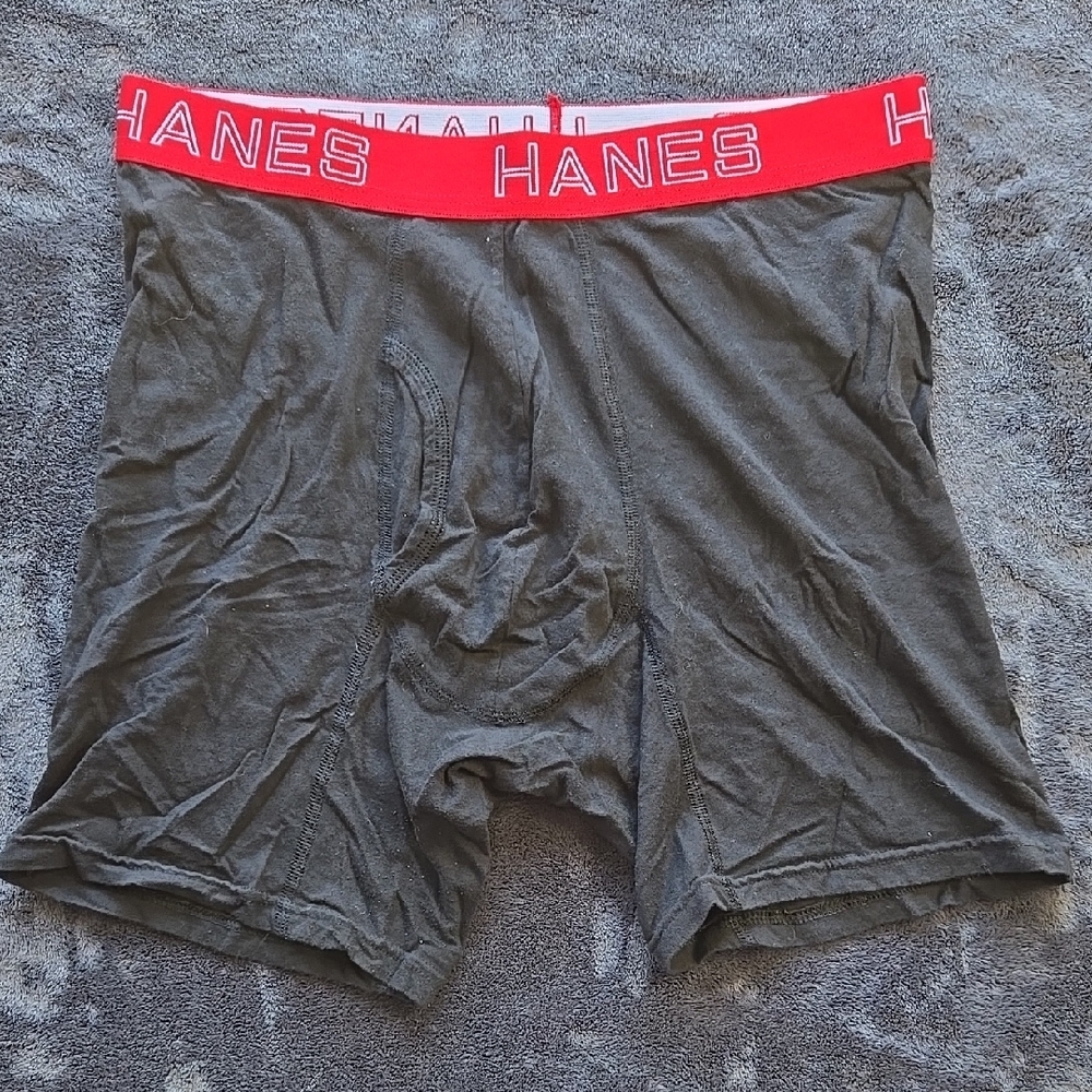 Hanes Red and Black Boxer Briefs Soft Stretchy Comfort